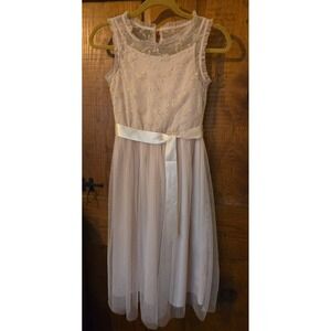 LILT - Girls Pink Lace Tulle Formal Flower Girl Dress - Size 12